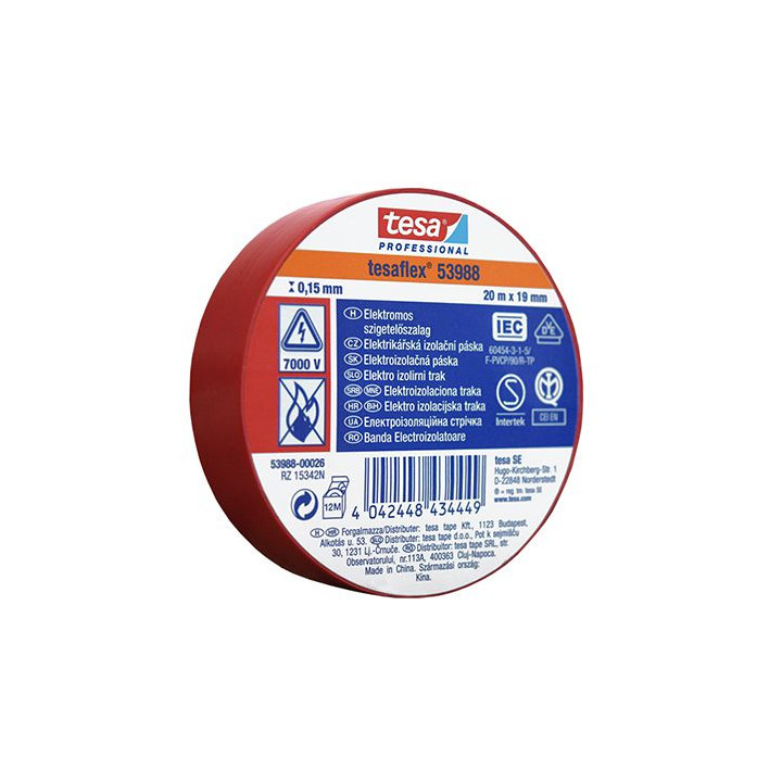 BANDA IZOLATOARE TESAFLEX 20M ROSU 10 BUC