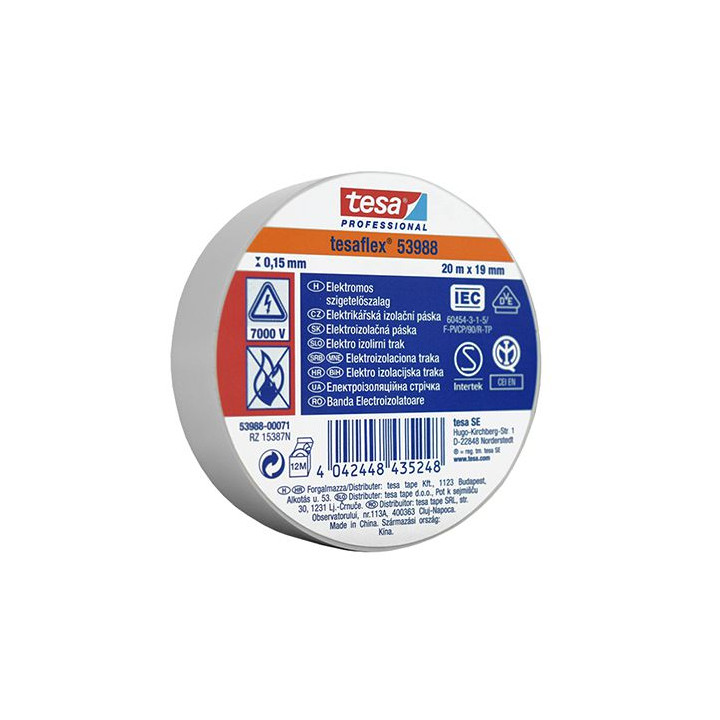 BANDA IZOLATOARE TESAFLEX 20M ALB 10 BUC