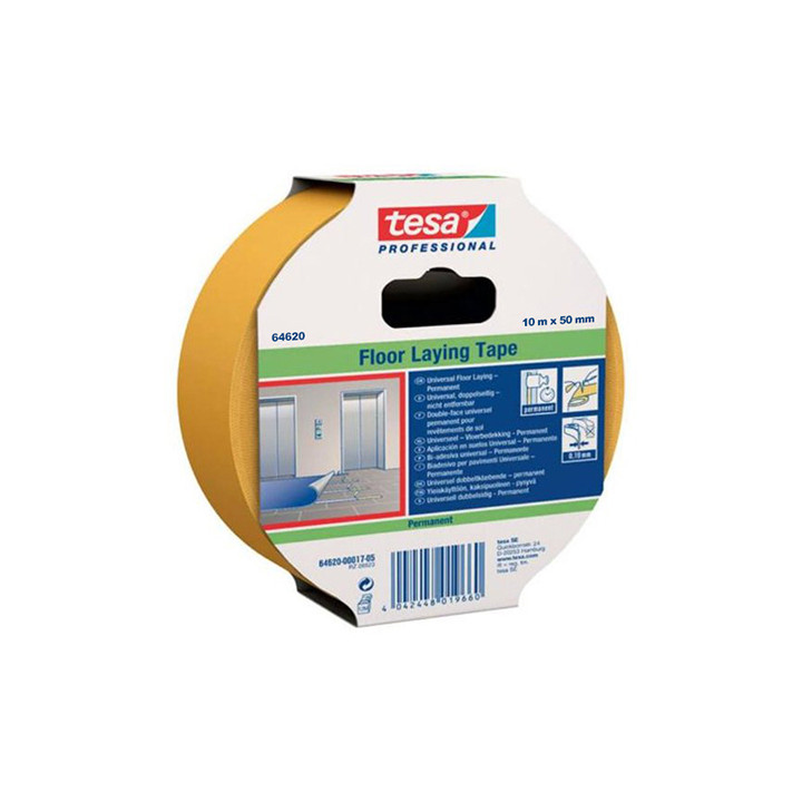 BANDA DUBLU ADEZIVA PERMANENTA 50MM / 10M TESA