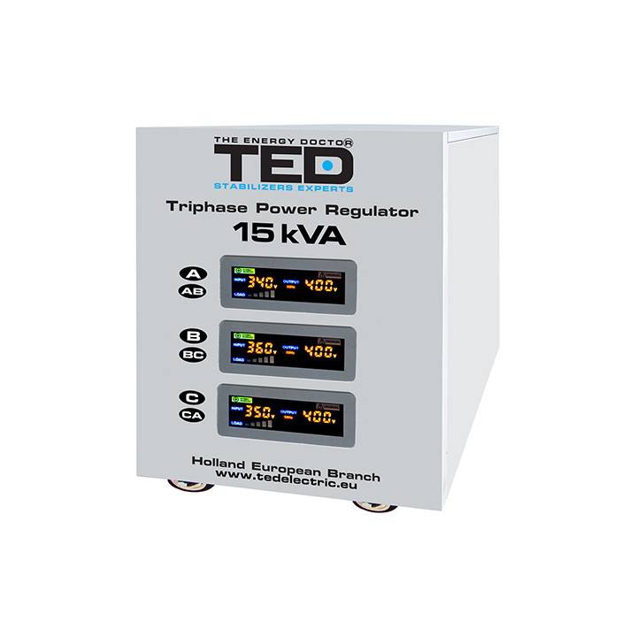 STABILIZATOR TENSIUNE TRIFAZAT SERVOMOTOR 15KVA
