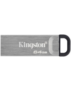 MEMORIE USB 3.2 KINGSTON 64 GB, clasica, carcasa metalic, argintiu, "DTKN/64GB" (timbru verde 0.03 lei)