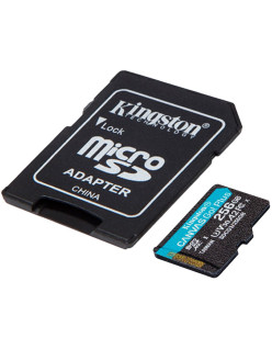 CARD MicroSD KINGSTON, 256 GB, MicroSD, clasa 10, standard UHS-I U3, "SDCG3/256GB" (timbru verde 0.03 lei)
