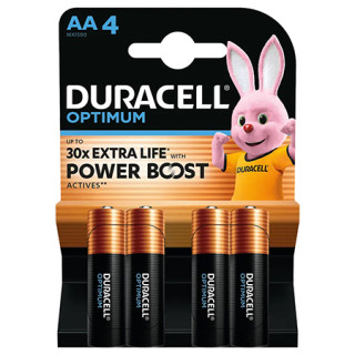 BATERIE ALCALINA DURACELL OPTIMUM LR06 BLISTER 4 BUC