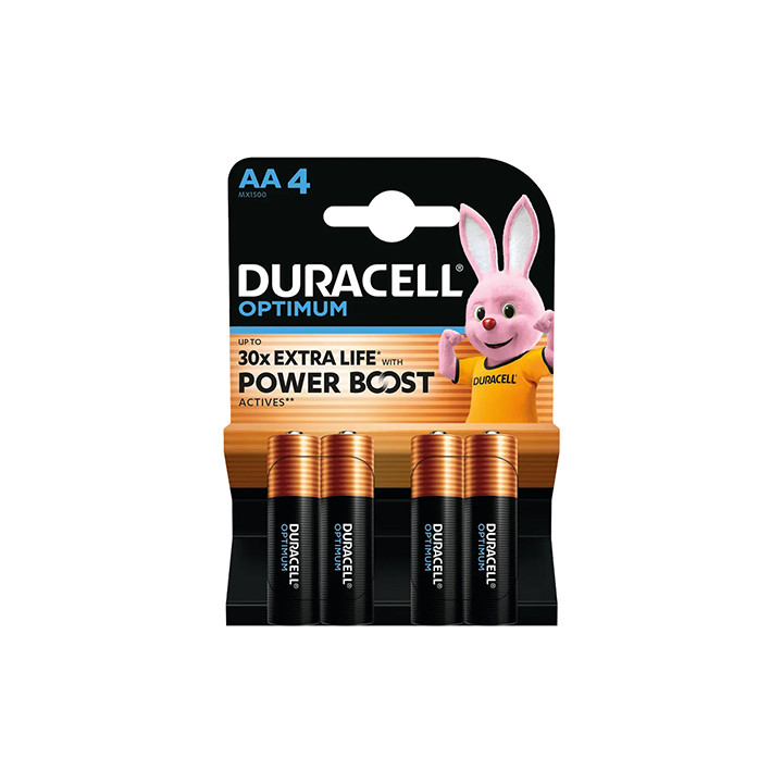 BATERIE ALCALINA DURACELL OPTIMUM LR06 BLISTER 4 BUC
