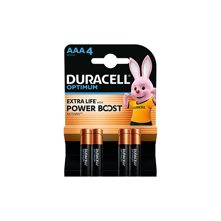 BATERIE ALCALINA DURACELL OPTIMUM LR03 BLISTER 4 BUC