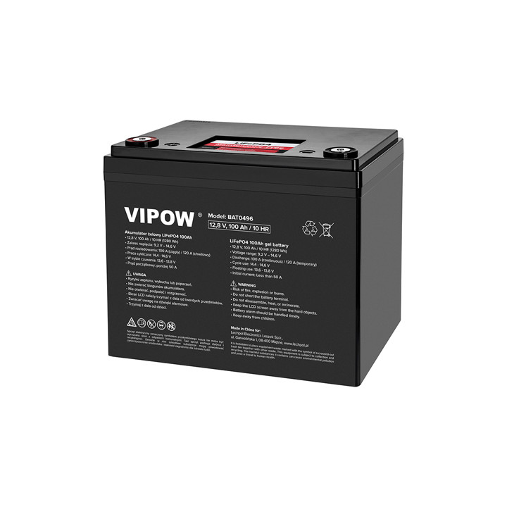 ACUMULATOR LIFEPO4 12.8V 100AH BMS VIPOW