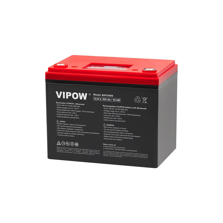 ACUMULATOR LIFEPO4 12V 100AH BLUETOOTH VIPOW