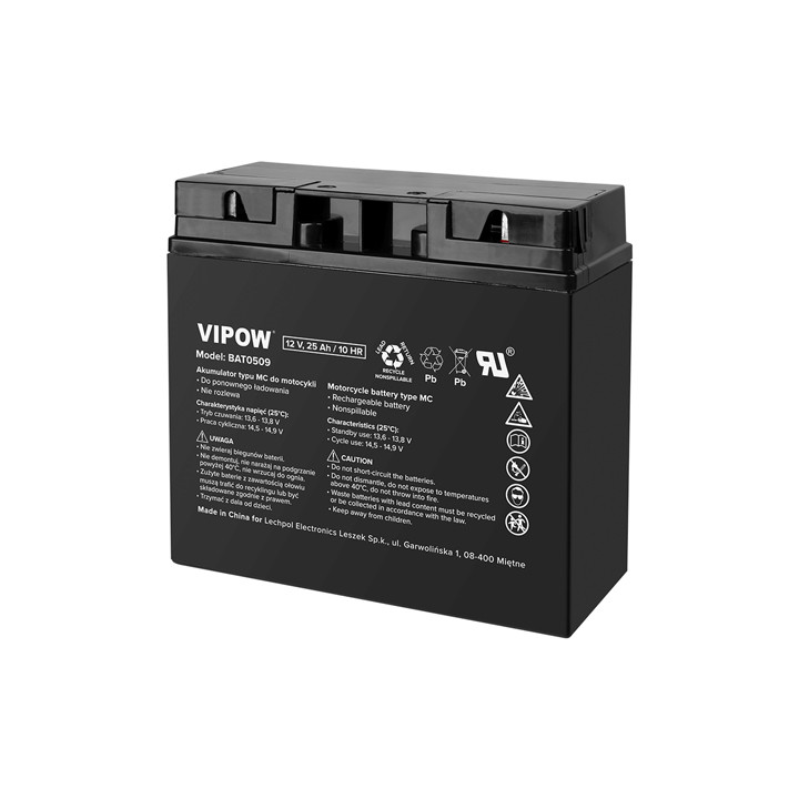 ACUMULATOR VEHICULE ELECTRICE 12V 25AH / 10HR VIPOW