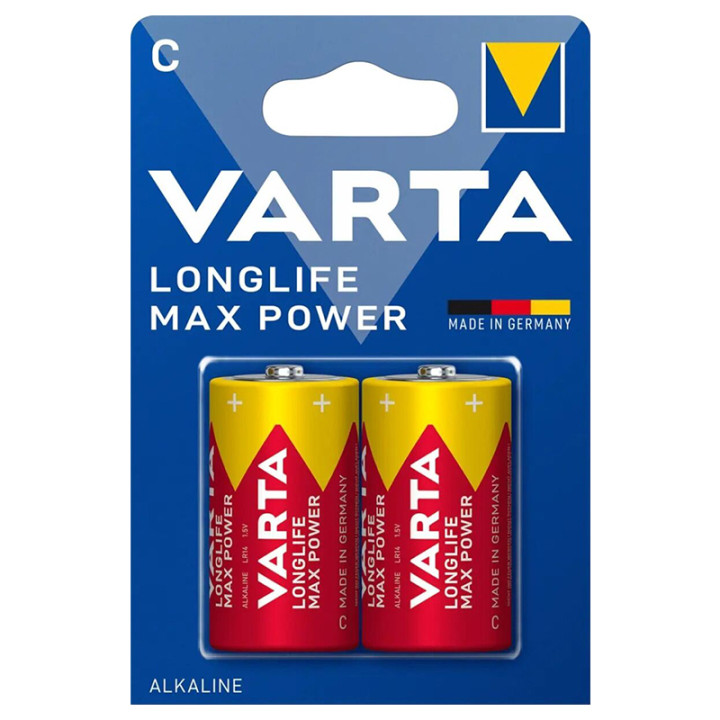 BATERIE ALCALINA LR14 MAX POWER VARTA BLISTER 2 BUC