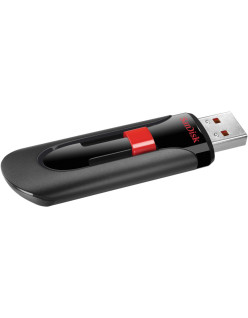 MEMORIE USB 2.0 SANDISK 128 GB, retractabila, carcasa plastic, negru, "SDCZ60-128G-B35" (timbru verde 0.03 lei)