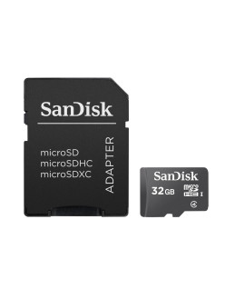 CARD MicroSD SANDISK, 32 GB, microSDHC, clasa 4, "SDSDQM-032G-B35A" (timbru verde 0.03 lei)
