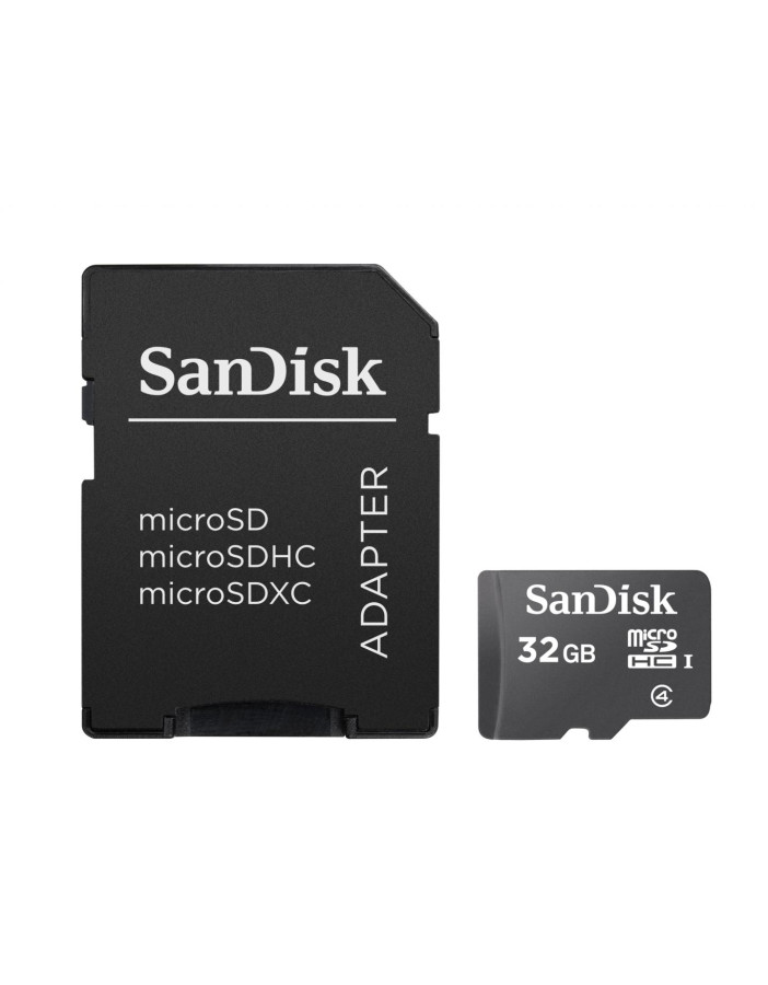 CARD MicroSD SANDISK, 32 GB, microSDHC, clasa 4, "SDSDQM-032G-B35A" (timbru verde 0.03 lei)