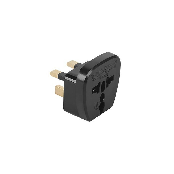 ADAPTOR TENSIUNE PRIZA UK - UNIVERSAL NEGRU