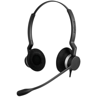 JABRA BIZ 2300 USB Duo, Type: 82 E-STD, Microphone boom: FreeSpin (headband), USB connector, with mute-button and volume control