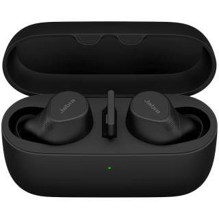 JABRA EVOLVE2 Buds UC, Cradle USB-A UC, Link 380 BT adapter USB-A UC, 30 cm USB-C to USB-A cable, Ear gels, warranty