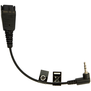 JABRA QD Cord to 2,5mm pin plug, angulate, 15cm, e.g. for Panasonic GB500, PLX CA40