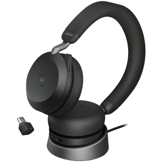 JABRA EVOLVE2 75, Link380c MS Stereo Stand Black, EVOLVE2 75 headset Black MS, Link 380 BT adapter USB-C MS, EVOLVE2 75 Deskstan