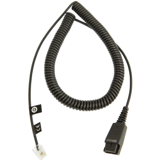 JABRA QD Cord to RJ45, coiled, 0,5 - 2m, only in connection with JABRA BIZ 2400 balanced on Siemens Openstage