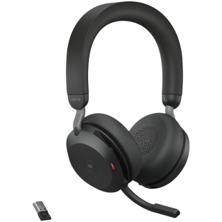 JABRA EVOLVE2 75, Link380a MS Stereo Stand Black, EVOLVE2 75 headset Black MS, Link 380 BT adapter USB-A MS, EVOLVE2 75 Deskstan