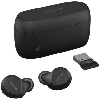 JABRA EVOLVE2 Buds MS, Cradle USB-A MS, Link 380 BT adapter USB-A MS, 30 cm USB-C to USB-A cable, Ear gels, warranty