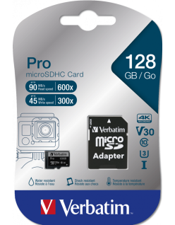 MEMORIE SD CARD VERBATIM 128GB CLASA 10 ADAPTOR INCLUS "47044" (TIMBRU VERDE 0.03 LEI)