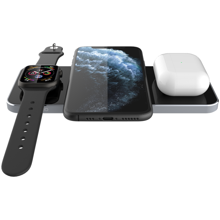 Prestigio ReVolt A5, 3-in-1 wireless charging station for iPhone, Apple Watch, AirPods, wilreless output for phone 7.5W/10W, wir