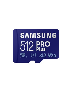 SAMSUNG PRO Plus microSD 512GB Up to 180MB/s Read and 130MB/s Write speed with Class 10 4K UHD incl. Card reader 2023 "MB-MD512S