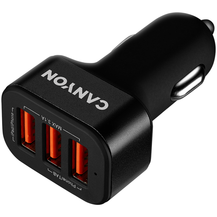 CANYON car charger C-06 3.1A/3USB-A Black