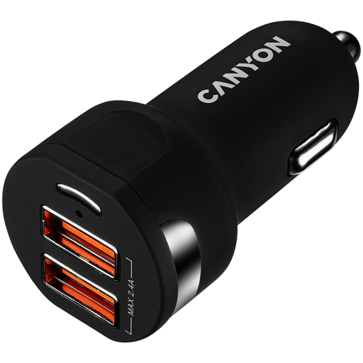 CANYON car charger C-04 2.4A/2USB-A Black