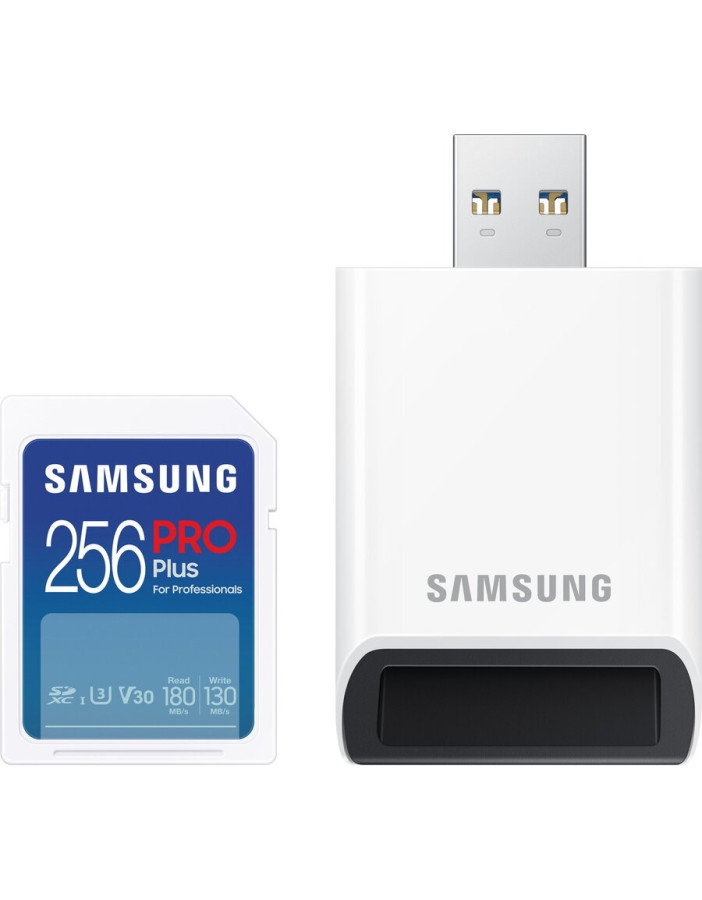 SAMSUNG PRO Plus Reader Full Size SDXC Card 256GB "MB-SD256SB/WW" (timbru verde 0.03 lei)