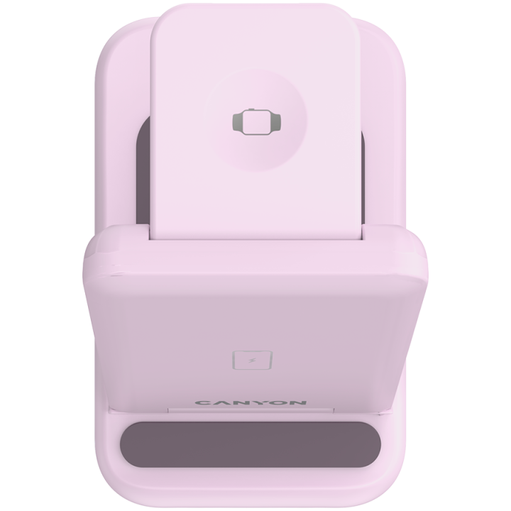CANYON wireless charger WS-304 15W 3in1 Iced Pink