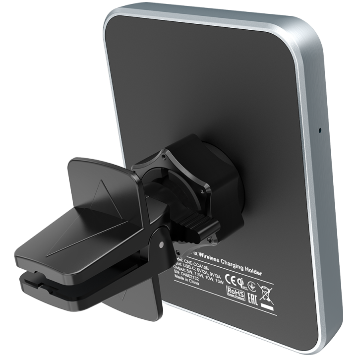 CANYON CH-15, Car holder and wireless charger MegaFix, C-15, 15W, Input: USB-C: 5V/2A, 9V/3A Output: 5W, 7.5W, 10W, 15W89*65*12m