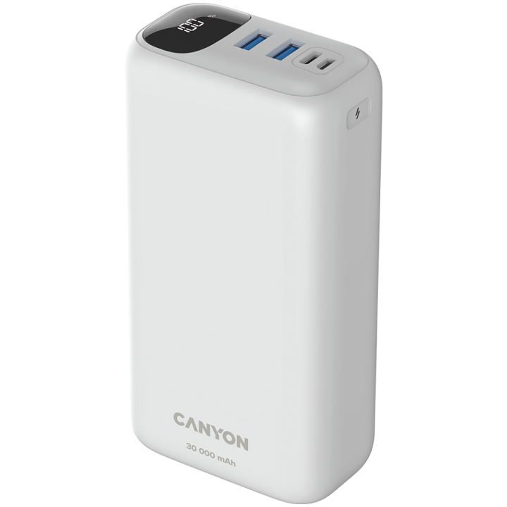 CANYON power bank PB-301 LED 30000 mAh PD 20W QC 3.0 White