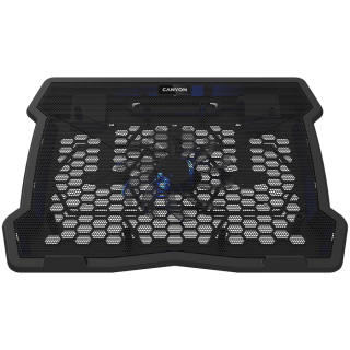 CANYON NS02, Cooling stand single fan with 2x2.0 USB hub, support up to 10”-15.6” laptop, ABS plastic and iron, Fans dimension:1