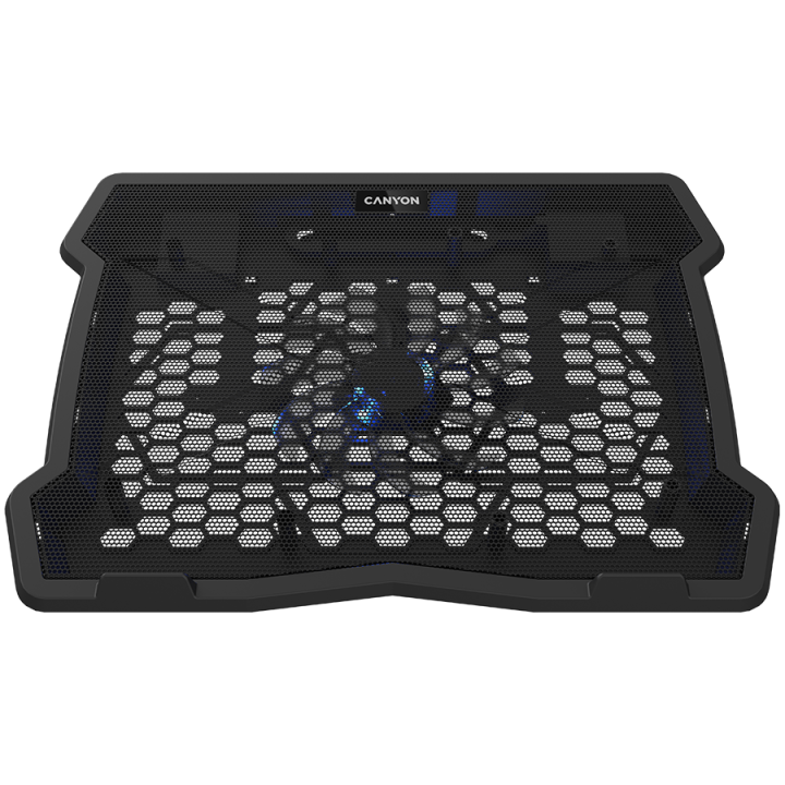 CANYON NS02, Cooling stand single fan with 2x2.0 USB hub, support up to 10”-15.6” laptop, ABS plastic and iron, Fans dimension:1