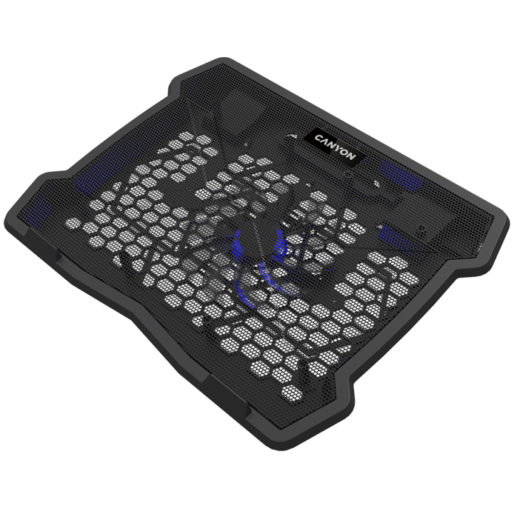 CANYON NS02, Cooling stand single fan with 2x2.0 USB hub, support up to 10”-15.6” laptop, ABS plastic and iron, Fans dimension:1