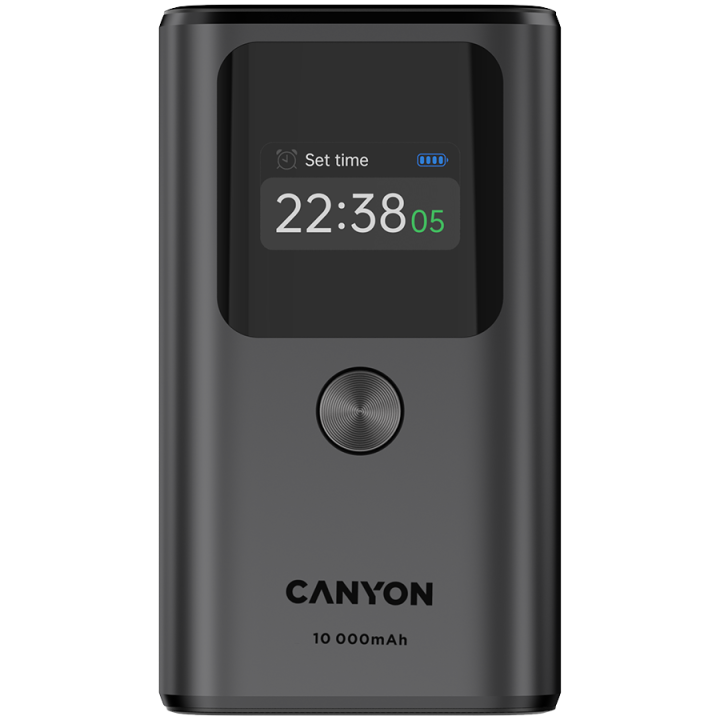 CANYON power bank OnPower 130 TFT 10000 mAh PD30W Dark Grey