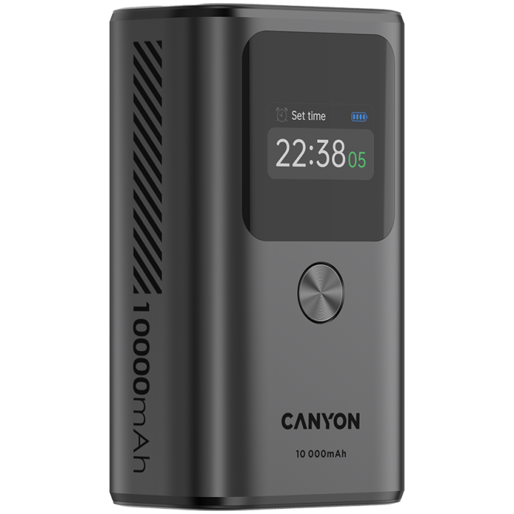 CANYON power bank OnPower 130 TFT 10000 mAh PD30W Dark Grey