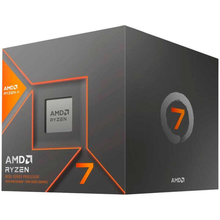 AMD CPU Desktop Ryzen 7 8C/16T 8700G (3.8/5.1GHz Max, 24MB,65W,AM5) with Wraith Stealth Cooler, box