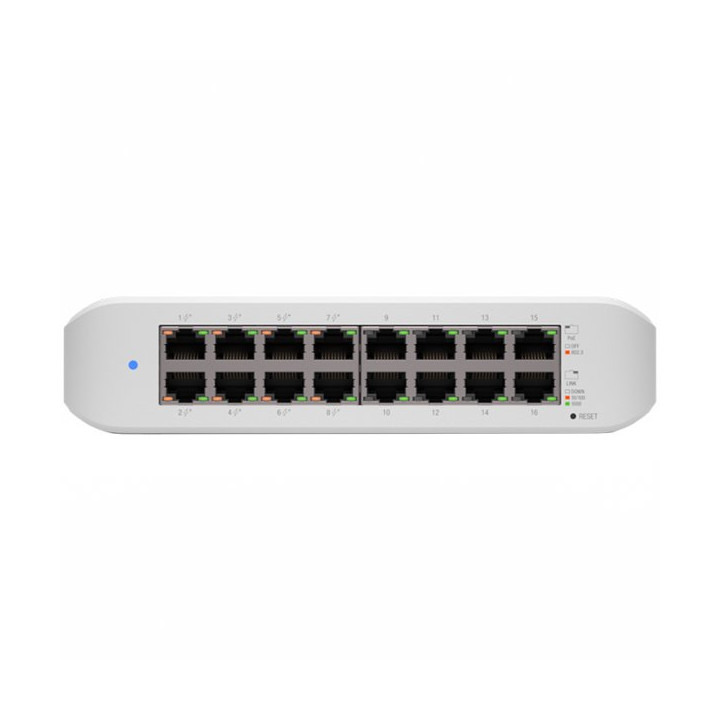 UBIQUITI Lite 16 PoE (8) GbE PoE+, (8) GbE ports 45W total PoE availability Wall mountable.