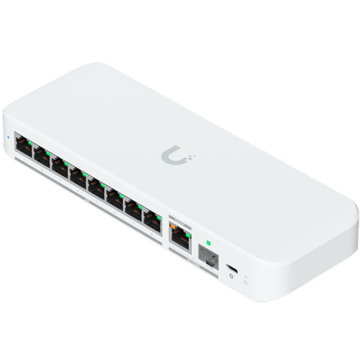 Ubiquiti switch USW-Flex-2.5G-8-EU 8-port 2.5 GbE ports, 10 GbE PoE+ input port for power / SFP+ port combo