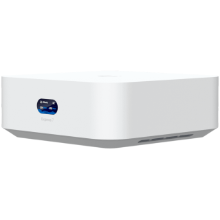 Ubiquiti UniFi Express 7 UX7 Mesh-scalable, super-compact 10G Cloud Gateway with integrated WiFi 7, 10 GbE RJ45 WAN port, 2.5 Gb