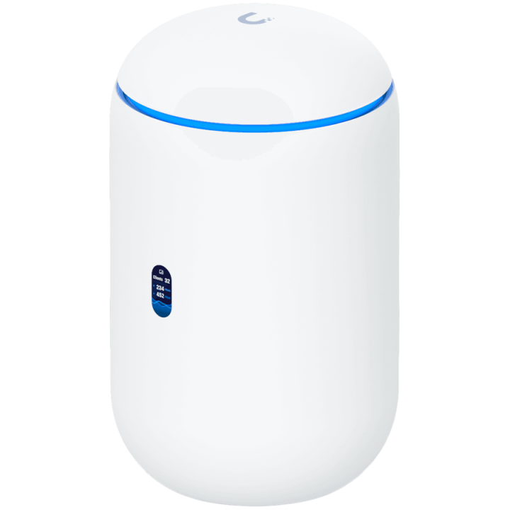 Ubiquiti UniFi UDR7 Dream Router 7 Desktop 10G Cloud Gateway with integrated WiFi 7, PoE switch, microSD storage, and full UniFi