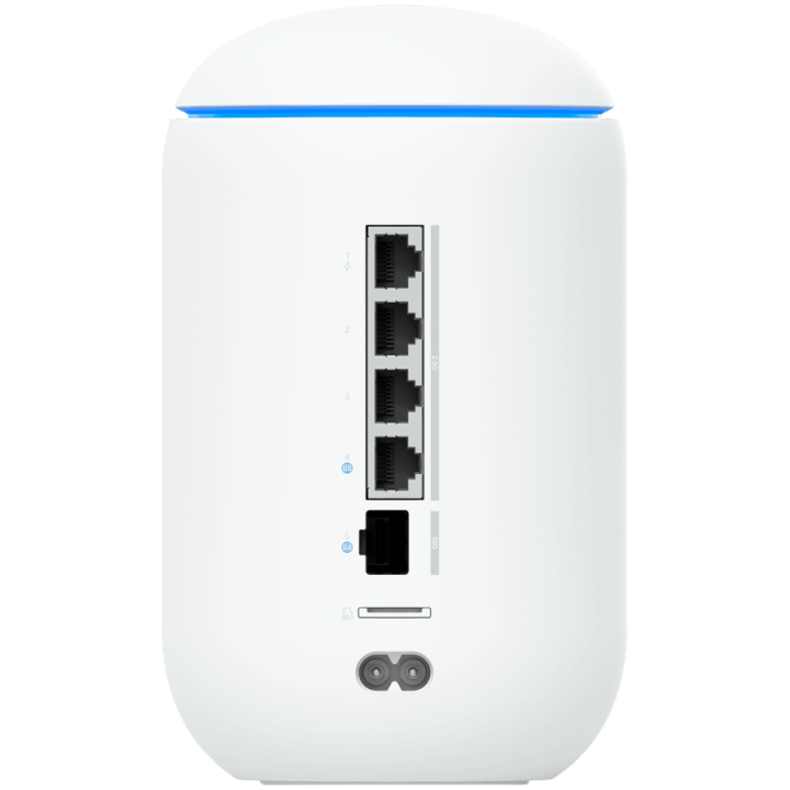 Ubiquiti UniFi UDR7 Dream Router 7 Desktop 10G Cloud Gateway with integrated WiFi 7, PoE switch, microSD storage, and full UniFi