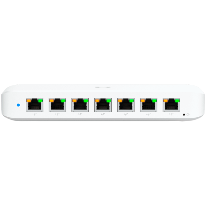Ubiquiti USW-Ultra-60W Layer 2, 8-port GbE PoE switch: 7x GbE PoE+ output ports, GbE port with optional PoE++ input