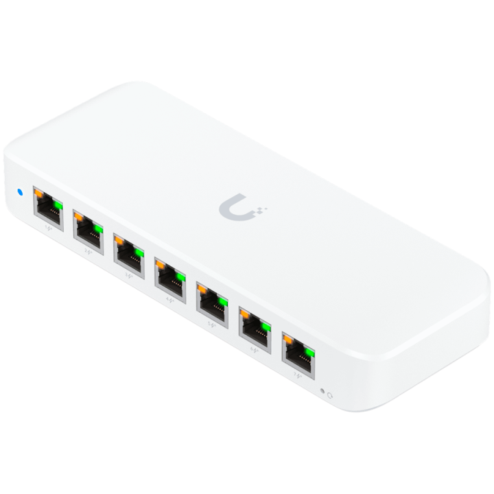 Ubiquiti USW-Ultra-60W Layer 2, 8-port GbE PoE switch: 7x GbE PoE+ output ports, GbE port with optional PoE++ input