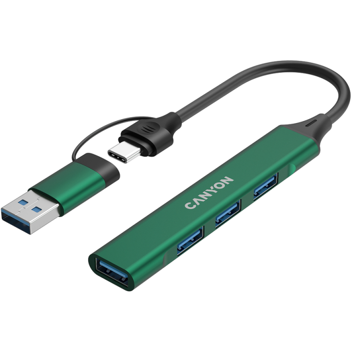 CANYON hub DS-02 4in1 USB-A/C Green