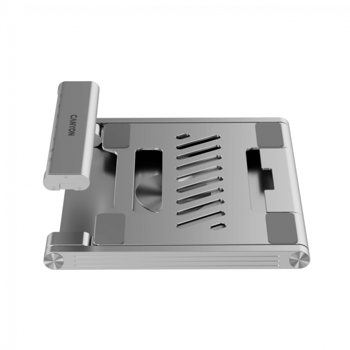 Canyon Laptop stands with hub, TYPE C F to HDMI2.0+2USB3.0+USBC3.0+RJ45+PD, TYEP C TO C cable 1m white with Emarker: HUSB332A, M