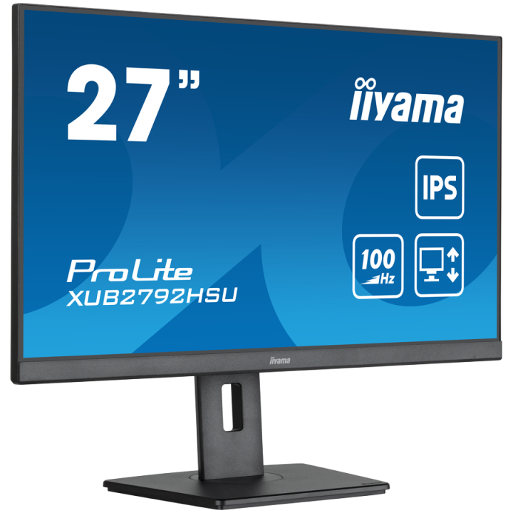 IIYAMA Monitor LED XUB2792HSU-B6 27" IPS Slim-line 1920 x 1080 @100Hz 250 cd/m² 1300:1 0.4ms HDMI DP 4x USB 3.2 HDCP height, swi
