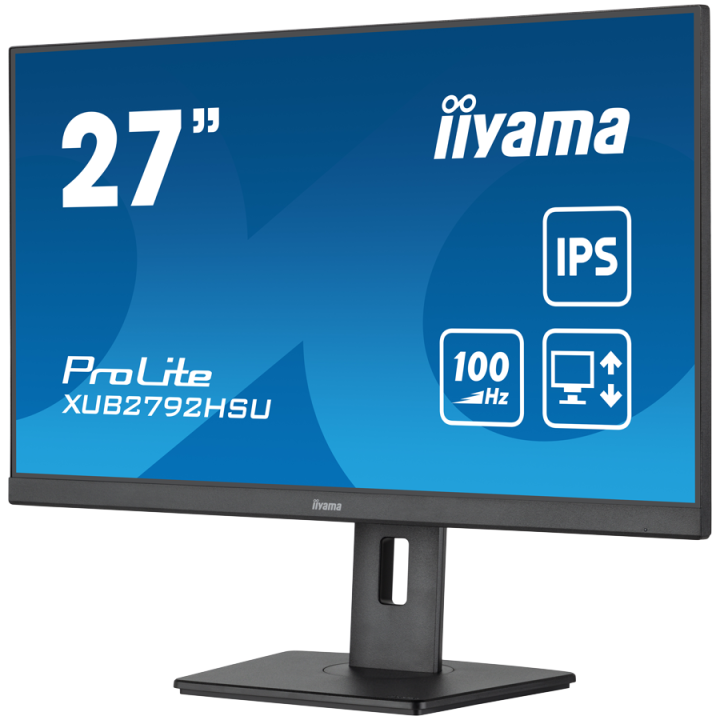 IIYAMA Monitor LED XUB2792HSU-B6 27" IPS Slim-line 1920 x 1080 @100Hz 250 cd/m² 1300:1 0.4ms HDMI DP 4x USB 3.2 HDCP height, swi